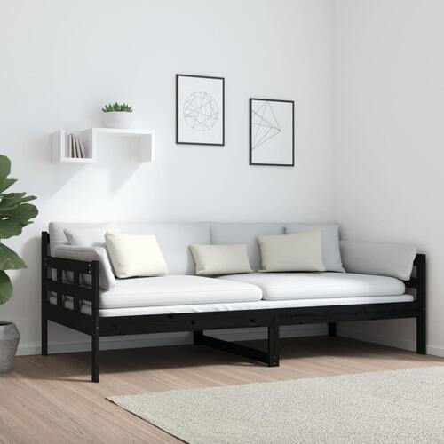 Daybed massivt fyrretræ sort 90x190 cm