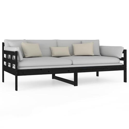 Daybed massivt fyrretræ sort 90x190 cm