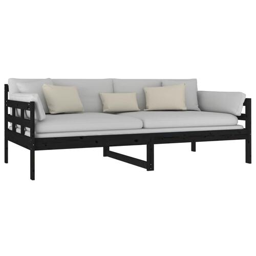 Daybed massivt fyrretræ sort 90x190 cm