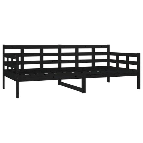 Daybed massivt fyrretræ sort 90x190 cm