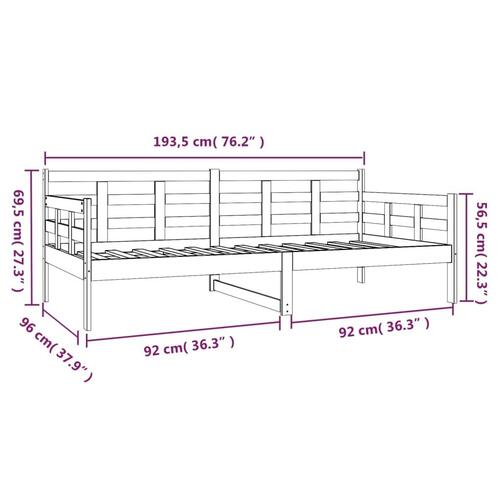 Daybed massivt fyrretræ sort 90x190 cm