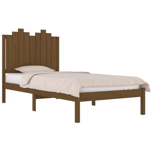 Sengeramme 100x200 cm massivt fyrretræ gyldenbrun