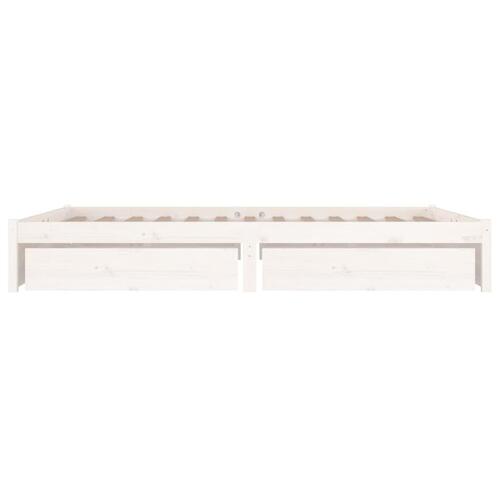 Sengeramme med skuffer 150x200 cm King Size hvid