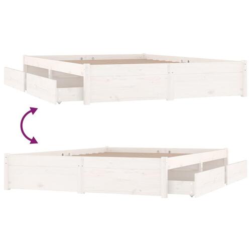 Sengeramme med skuffer 150x200 cm King Size hvid