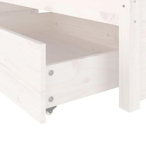 Sengeramme med skuffer 150x200 cm King Size hvid