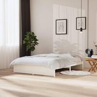 Sengeramme 150x200 cm King Size massivt fyrretræ hvid