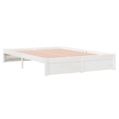 Sengeramme 150x200 cm King Size massivt fyrretræ hvid
