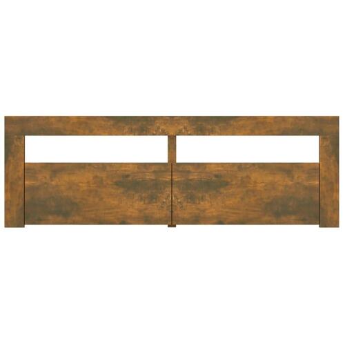 Tv-bord med LED-lys 120x35x40 cm røget egetræsfarve