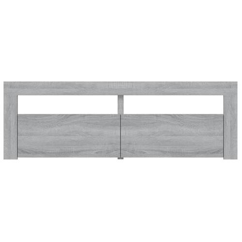 Tv-bord med LED-lys 120x35x40 cm grå sonoma-eg