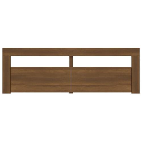 Tv-bord med LED-lys 120x35x40 cm brun egetræsfarve