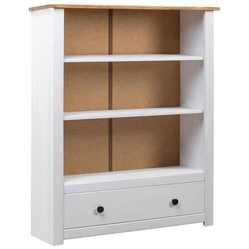 Bogreol 80 x 35 x 100 cm massivt fyrretræ hvid Panama