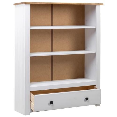Bogreol 80 x 35 x 100 cm massivt fyrretræ hvid Panama