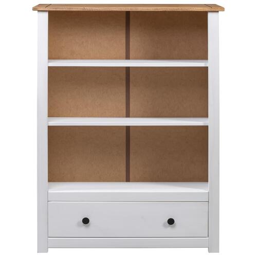 Bogreol 80 x 35 x 100 cm massivt fyrretræ hvid Panama