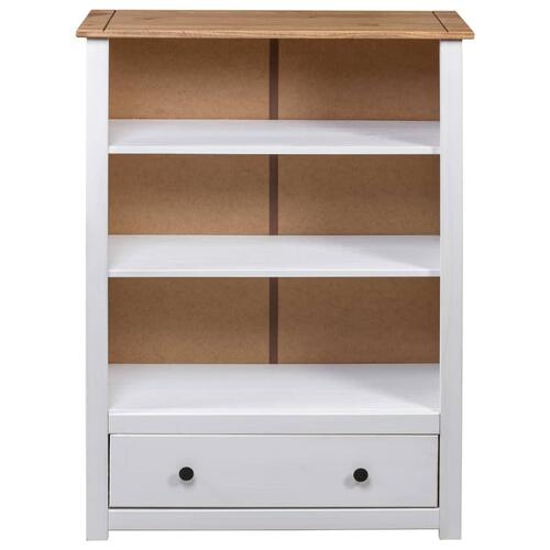Bogreol 80 x 35 x 100 cm massivt fyrretræ hvid Panama