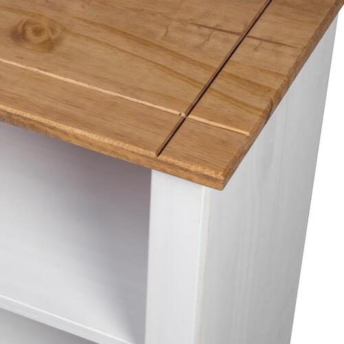 Bogreol 80 x 35 x 100 cm massivt fyrretræ hvid Panama