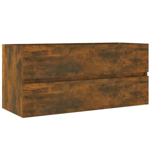 Badeværelsesskab 100x38,5x45 cm konstrueret træ røget egetræ