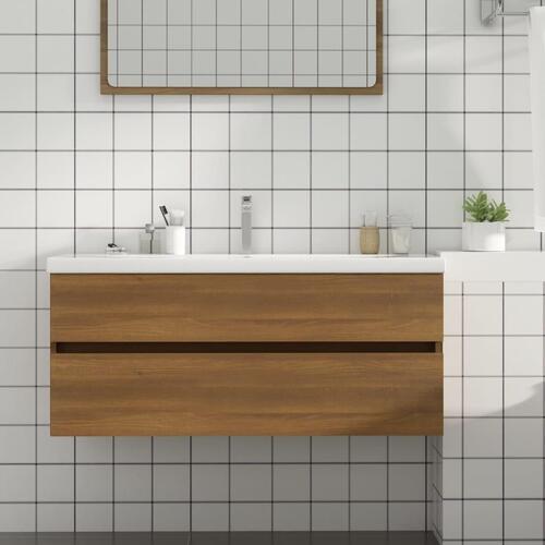 Underskab 100x38,5x45 cm konstrueret træ brunt egetræ