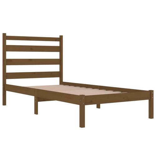 Sengeramme 100x200 cm massivt fyrretræ gyldenbrun