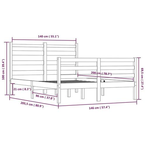 Sengeramme 140x200 cm massivt fyrretræ