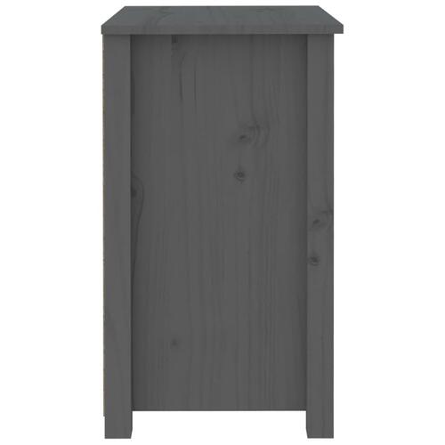Sengebord 50x35x61,5 cm massivt fyrretræ grå