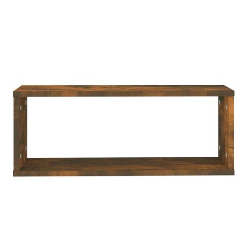 Væghylder 2 stk. 60x15x23 cm konstrueret træ røget egetræ