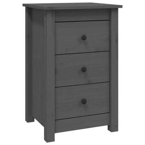 Sengeborde 2 stk. 40x35x61,5 cm massivt fyrretræ grå
