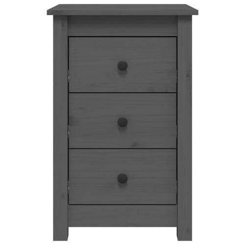 Sengeborde 2 stk. 40x35x61,5 cm massivt fyrretræ grå
