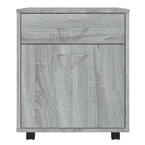 Skab med hjul 45x38x54 cm konstrueret træ grå sonoma-eg