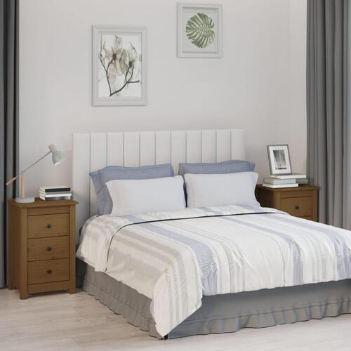 Sengeborde 2 stk. 40x35x61,5cm massivt fyrretræ gyldenbrun