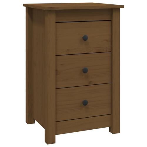 Sengeborde 2 stk. 40x35x61,5cm massivt fyrretræ gyldenbrun
