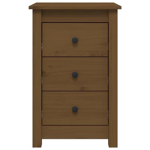 Sengeborde 2 stk. 40x35x61,5cm massivt fyrretræ gyldenbrun