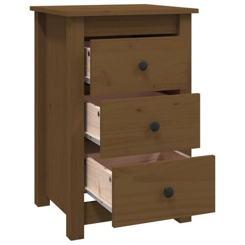 Sengeborde 2 stk. 40x35x61,5cm massivt fyrretræ gyldenbrun