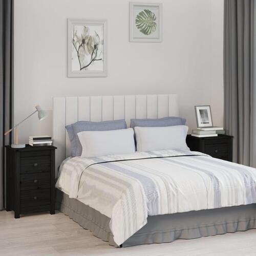 Sengeborde 2 stk. 40x35x61,5 cm massivt fyrretræ sort