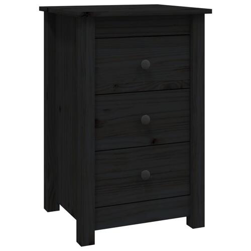 Sengeborde 2 stk. 40x35x61,5 cm massivt fyrretræ sort