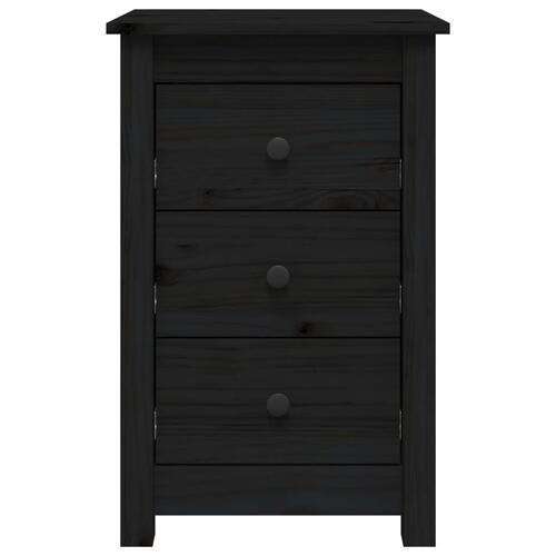 Sengeborde 2 stk. 40x35x61,5 cm massivt fyrretræ sort