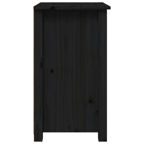 Sengeborde 2 stk. 40x35x61,5 cm massivt fyrretræ sort