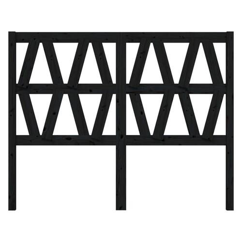 Sengegærde 166x4x100 cm massivt fyrretræ sort