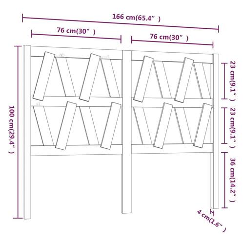 Sengegærde 166x4x100 cm massivt fyrretræ sort