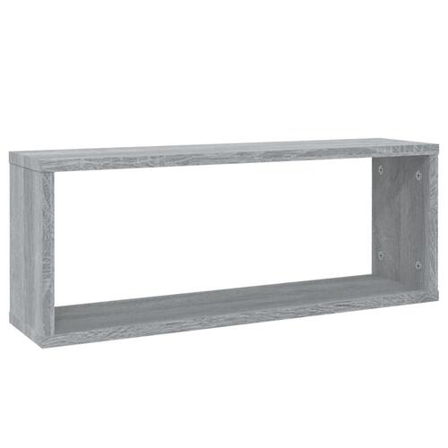 Væghylder 2 stk. 60x15x23 cm konstrueret træ grå sonoma-eg