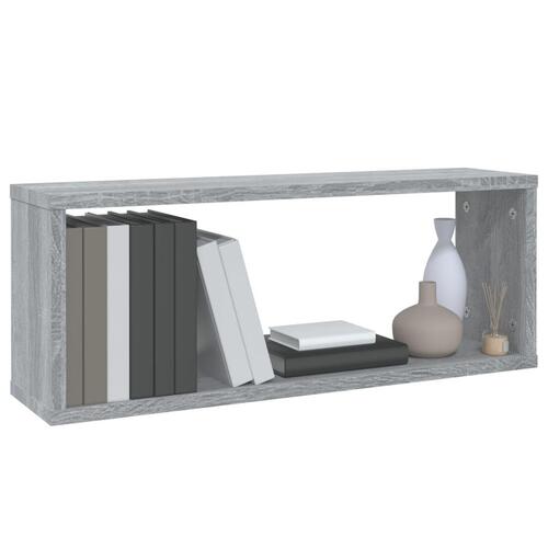 Væghylder 6 stk. 60x15x23 cm konstrueret træ grå sonoma-eg