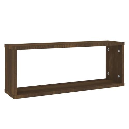 Væghylder 4 stk. 60x15x23 cm konstrueret træ brun egetræ