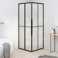 Brusekabine 70x70x180 cm matteret sikkerhedsglas sort