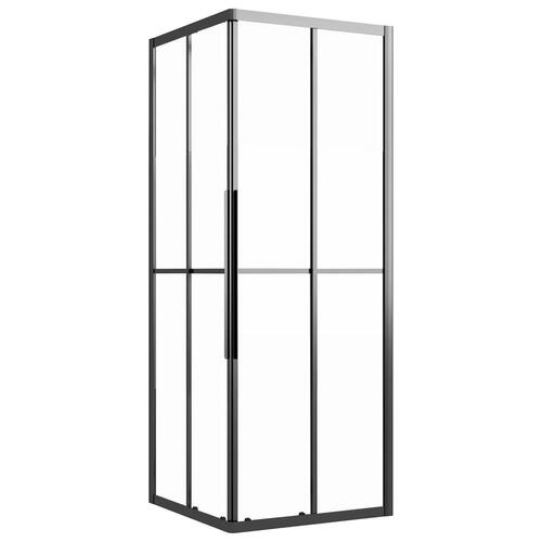 Brusekabine 70x70x180 cm matteret sikkerhedsglas sort