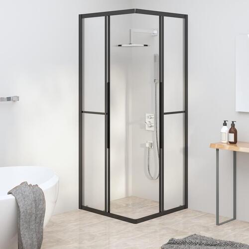 Brusekabine 70x70x180 cm matteret sikkerhedsglas sort