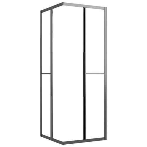 Brusekabine 70x70x180 cm matteret sikkerhedsglas sort
