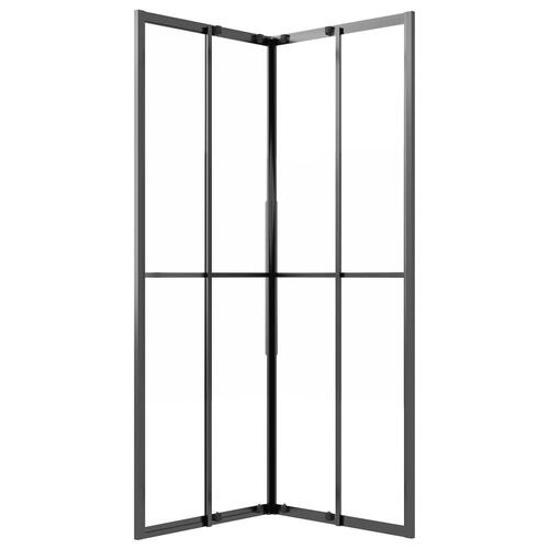 Brusekabine 80x80x180 cm matteret sikkerhedsglas sort