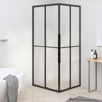 Brusekabine 90x70x180 cm matteret sikkerhedsglas sort