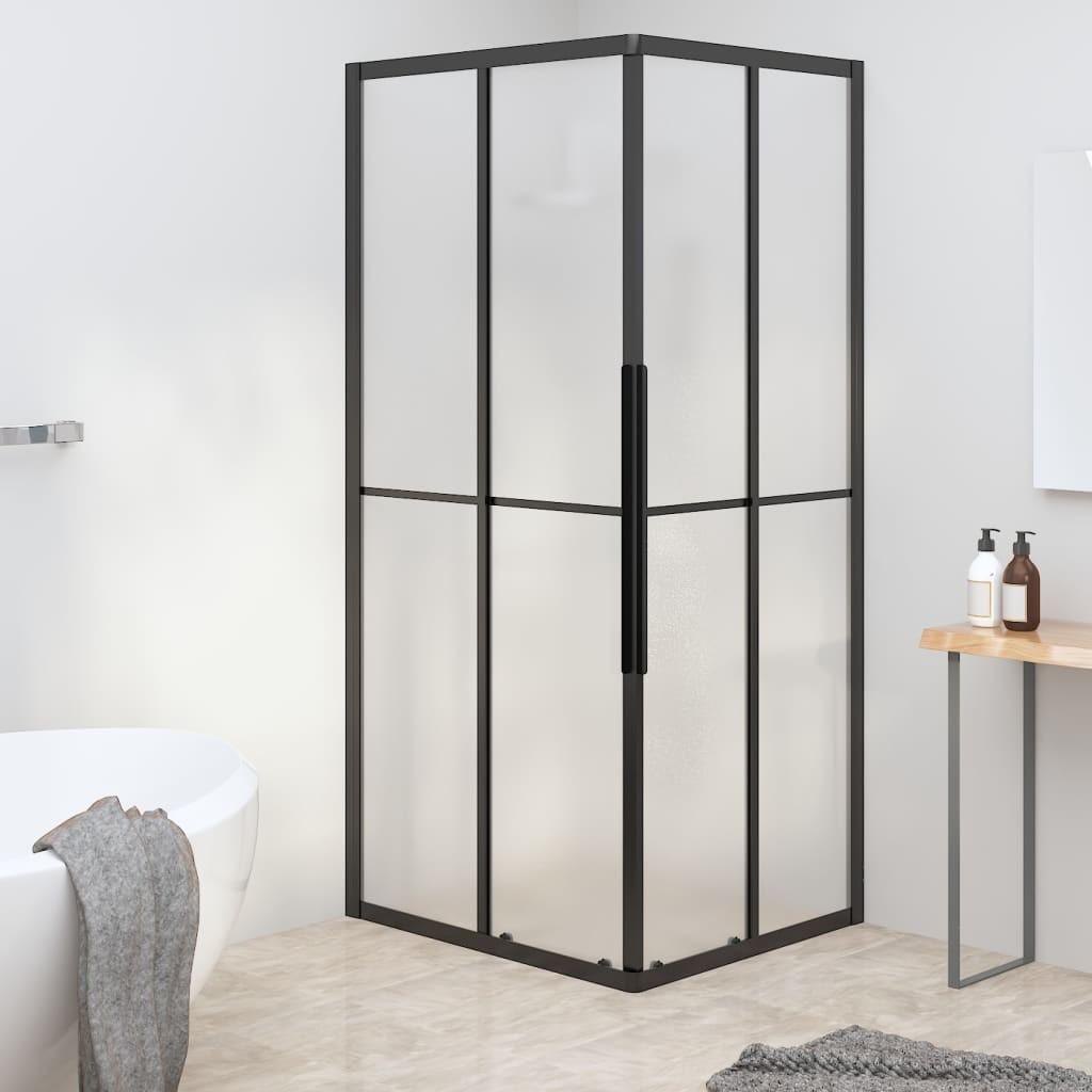 Brusekabine 90x70x180 cm matteret sikkerhedsglas sort