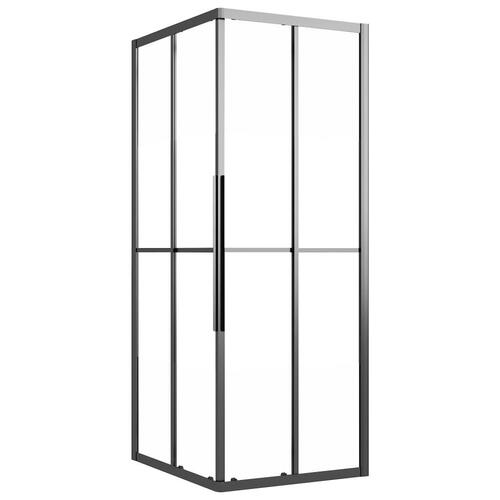 Brusekabine 90x70x180 cm matteret sikkerhedsglas sort