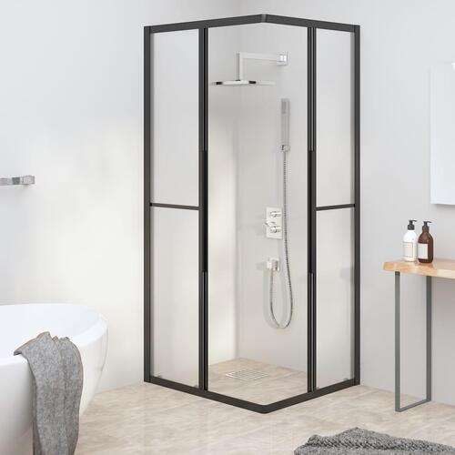 Brusekabine 90x70x180 cm matteret sikkerhedsglas sort